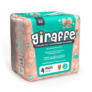 giraffe® Channel klór és illatmentes pelenka 4 maxi (9-18kg) 21db
