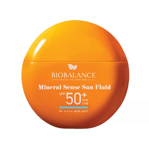 Biobalance Mineral Sense nyugtató vízálló fényvédő fluid arcra természetes fényvédővel SPF50+ 40ml