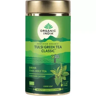 Organic India Tulsi GREEN TEA Zöld Tea, szálas bio tea, 100g