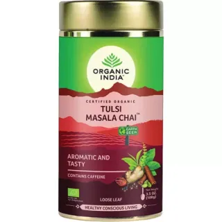 Organic India Tulsi MASALA CHAI, szálas bio tea, 100g