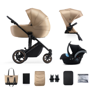 Kinderkraft Prime 2 prémium 3in1 kombinált babakocsi, Sandrose Beige