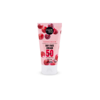 Organic Shop Fényvédő nappali arckrém áfonyával és antioxidánsokkal SPF50 ( zsíros bőrre), 50ml