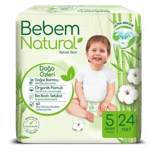 Bebem Natural pelenka bambuszrosttal 5 junior (11-18kg) 24db