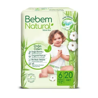 Bebem Natural pelenka bambuszrosttal 6 XL (15+kg) 20db